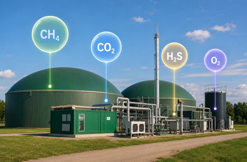 measured gas in biogas plant