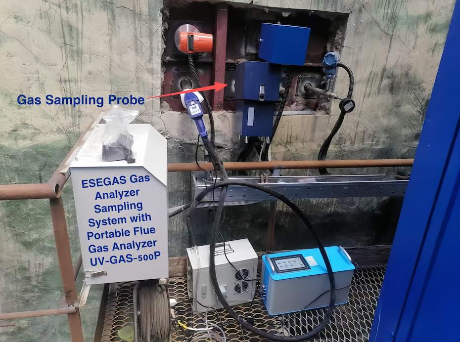 Portable flue gas analyzer sampling system